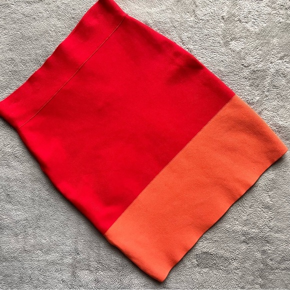 BCBGMaxAzria Joelle Colorblock Bandage Bodycon Pencil Skirt Red Berry XS - Picture 1 of 13
